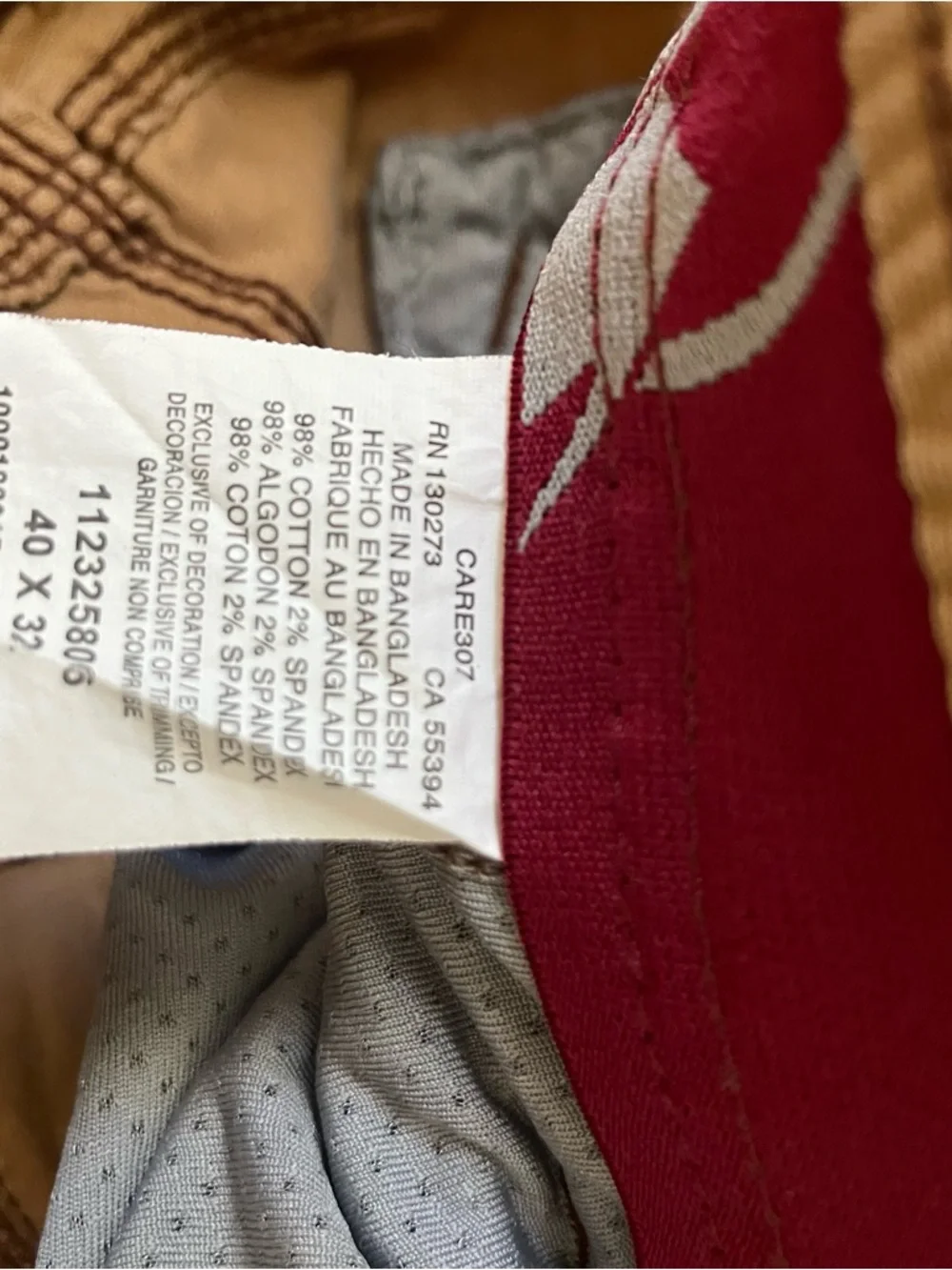 Men's Wrangler Work Pants 40 Tan Brown